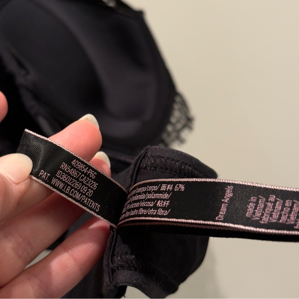 Victoria's Secret Dream Angels Black Lace Collar Demi Bra  Womens Size 36 C - Picture 8 of 12